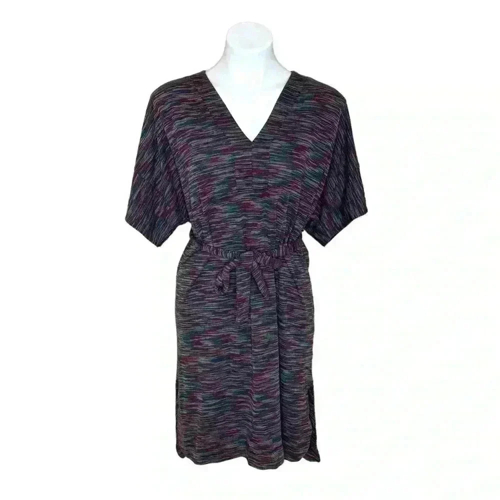 ASOS vneck short dolman sleeve knit tie waist midi dress size 2